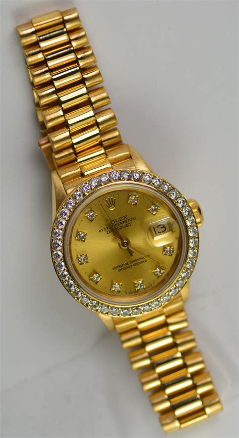 18k gold rolex watch ladies|rolex datejust 18k gold watch.